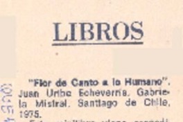 Flor de canto a lo humano"