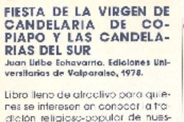 Fiesta de la Virgen de Candelaria de Copiapó y las Candelarias del sur
