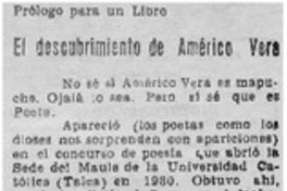 El descubrimiento de Américo Vera