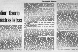 El brigadier Osorio en nuestras letras