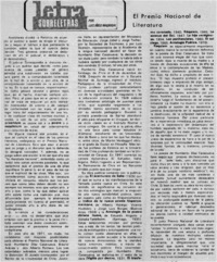El premio nacional de literatura