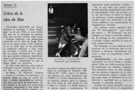 Crítica de la obra de Díaz.