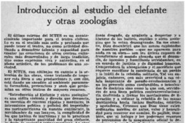 Introducción al estudio del elefante y otras zoologías