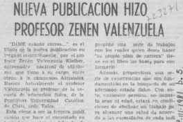 Nueva publicación hizo profesor Zenen Valenzuela.