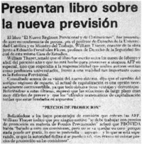 Presentan libro sobre la nueva previsión.