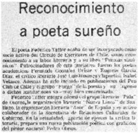 Reconocimiento a poeta sureño.