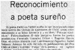 Reconocimiento a poeta sureño.