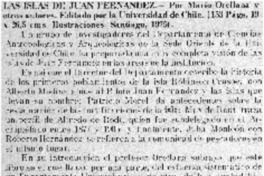 Las islas de Juan Fernández.