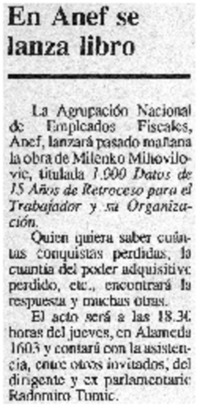 En Anef se lanza libro.