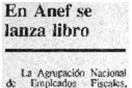 En Anef se lanza libro.