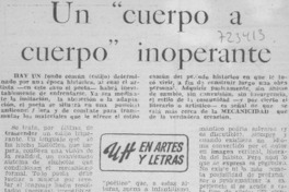 Un "cuerpo a cuerpo" inoperante