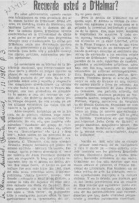 Recuerda usted a D'Halmar?.