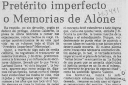 Pretérito imperfecto o memorias de Alone
