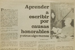 Aprender a escribir por causas honorables y otras algo menos