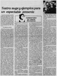 Teatro: auge y ejemplos para un espectable presente