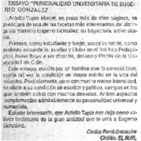 Ensayo "Personalidad universitaria de Eugenio González"
