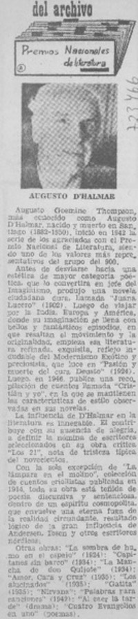 Augusto D'Halmar.