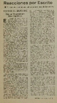 Reacciones por escrito.