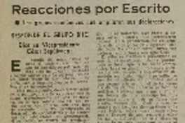 Reacciones por escrito.