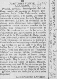Juan Uribe vuelve a la mesa