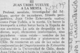 Juan Uribe vuelve a la mesa