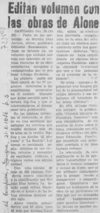 Editan volúmen con las obras de Alone.