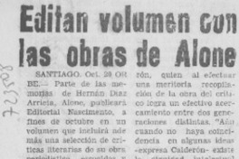 Editan volúmen con las obras de Alone.