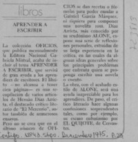 Aprender a escribir.