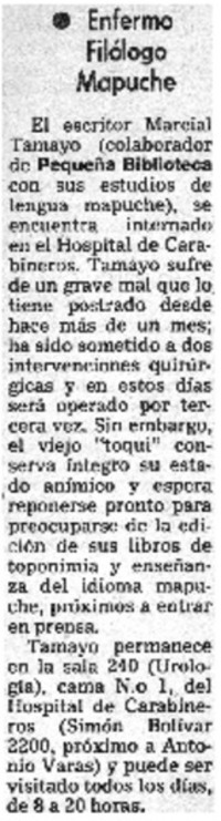 Enfermo filólogo mapuche.