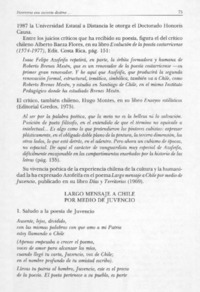 Largo mensaje a Chile por medio de Juvencio.