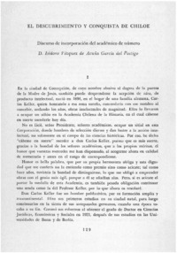 El descubriento y la conquista de Chiloé: discurso de incorporación del académico de número