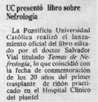 UC presentó libro sobre nefrología.