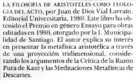 La filosofía de Aristóteles como teología del acto