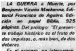 La guerra a muerte.