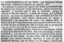 La independencia en el Perú.