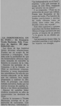 La independencia en el Perú.