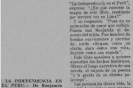 La independencia en el Perú.