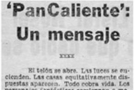 "Pan caliente": un mensaje