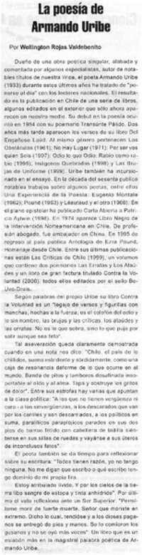 La poesía de Armando Uribe