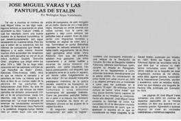 José Migguel Varas y las pantuflas de Stalin