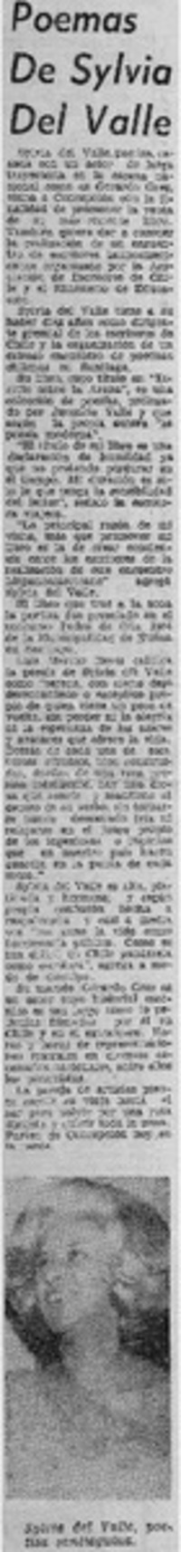 Poemas de Sylvia del Valle.