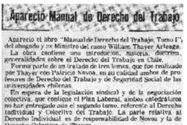 Apareció Manual de Derecho del Trabajo.