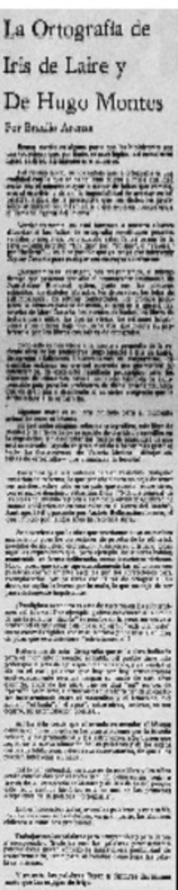 La ortografía de Iris de Laire y de Hugo Montes