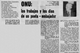 ONU: los trabajos y los días de un poeta - embajador : [entrevistas]