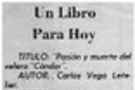 "Pasión y muerte del velero "Cóndor"