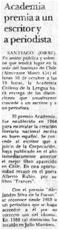 Academia premia a un escritor y a periodista.