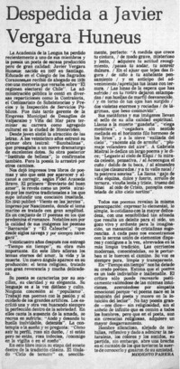 Despedida a Javier Vergara Huneeus
