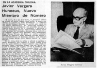 Javier Vergara Huneeus, nuevo miembro de número.