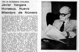 Javier Vergara Huneeus, nuevo miembro de número.