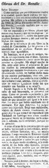 Obras del Dr. Rendic.